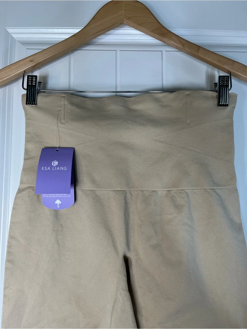 Esa Liang Shapewear Shorts Womens 2XL Tummy Control Compression Nude Beige NEW